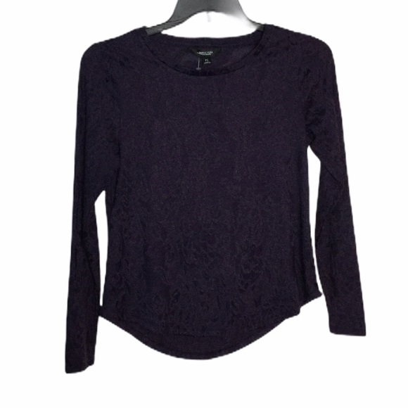 Simply Vera Wang Petite S Small 6 - 8 Purple Shirt Top Long Sleeve Stretch NWOT - Picture 2 of 6